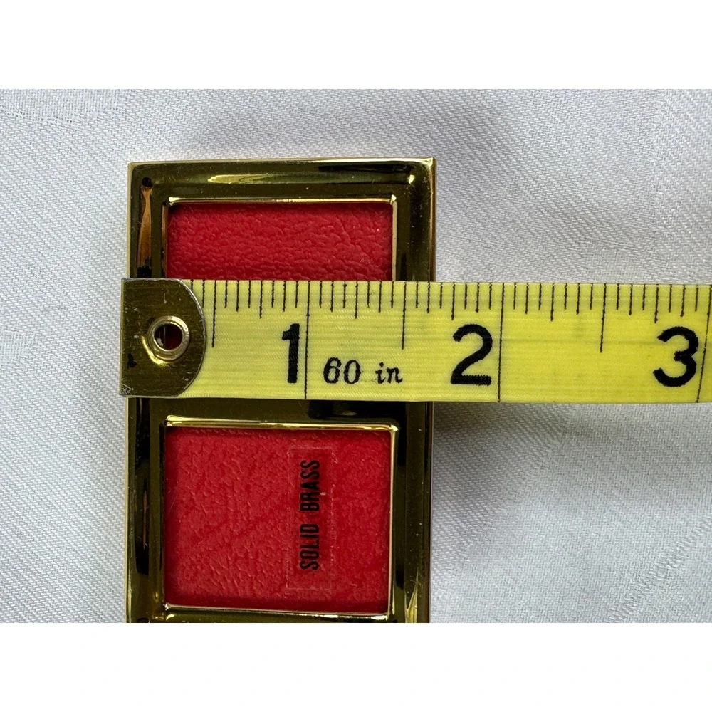 Vintage Solid Brass Miniature Double Picture Frame Gold Tone Tabletop BP 222